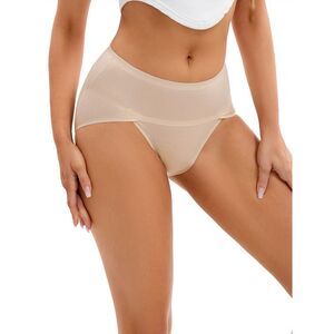 Hi-Cut High Waist Briefs Full-Coverage Available in Plus Size Underpants Khaki